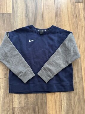 Nike Colorblock Crewneck Sweatshirt in Navy and Gray
